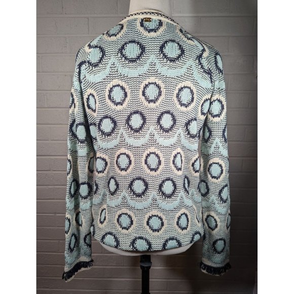Maria Filo Women's Blue and Beige Knit Sweater Size M - Picture 2 of 7